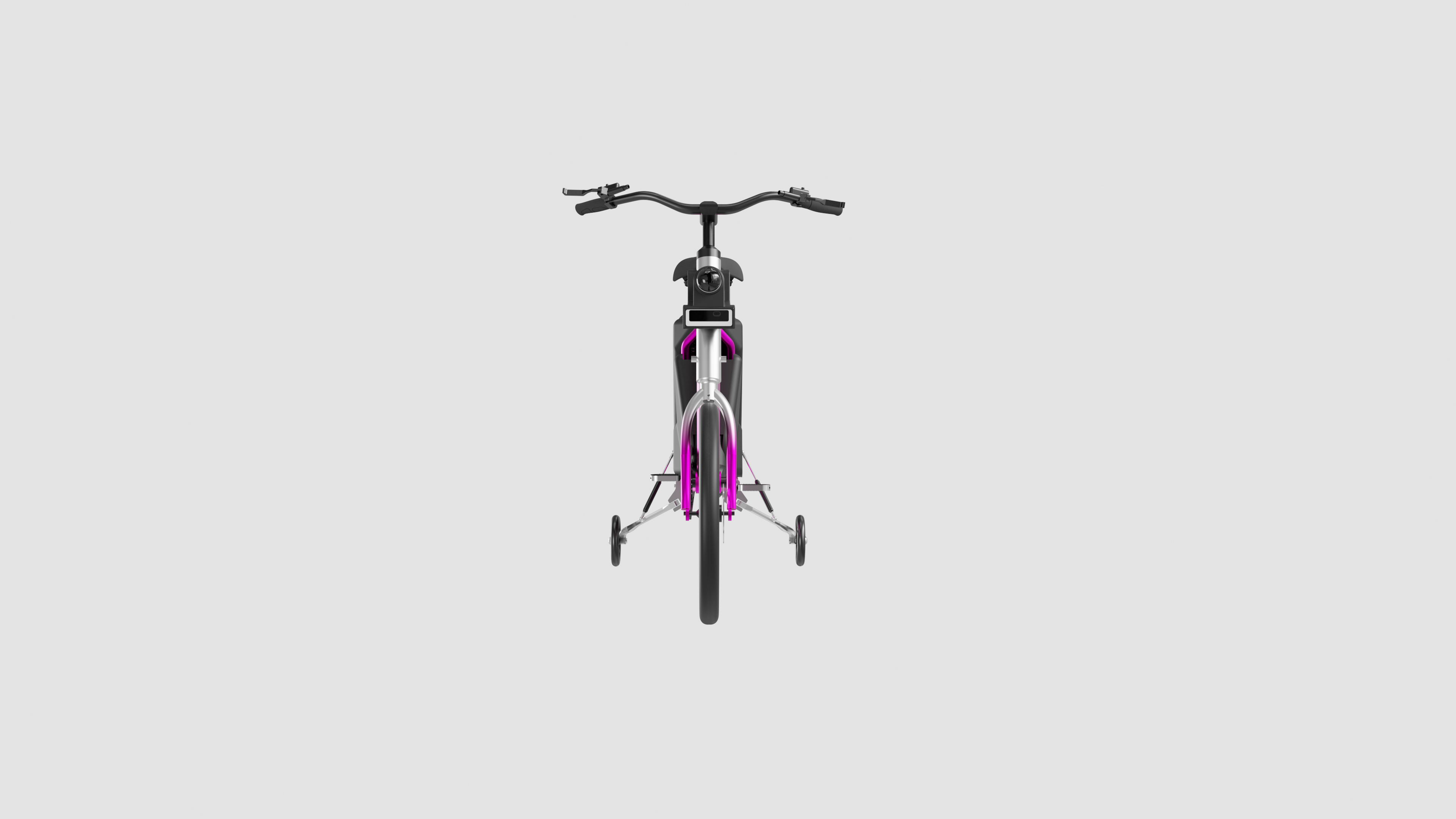 AutoBike, front view, pink and silver